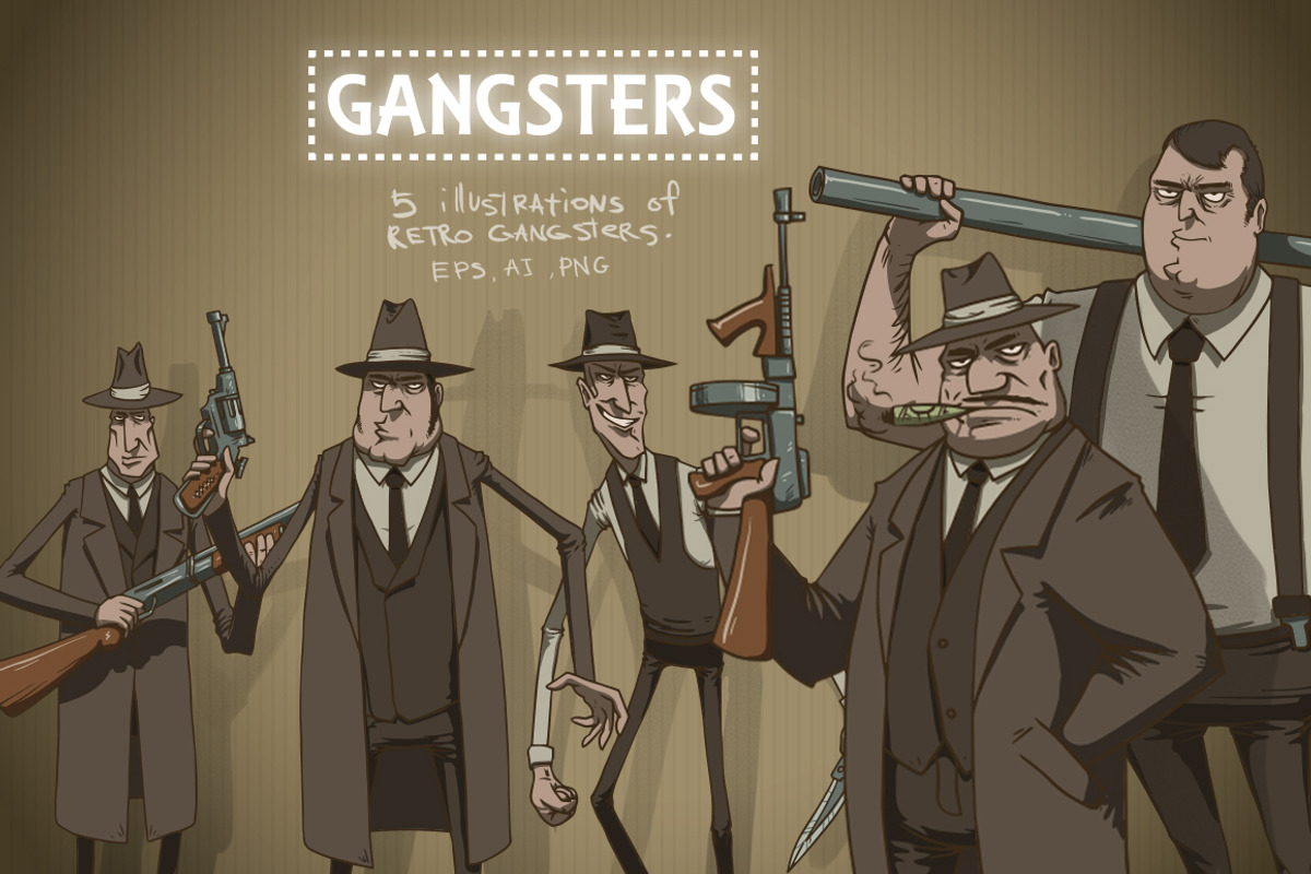 Gangsters bundle, vector, a Person Illustration by IvanNikulin (Photo 1 of 2)