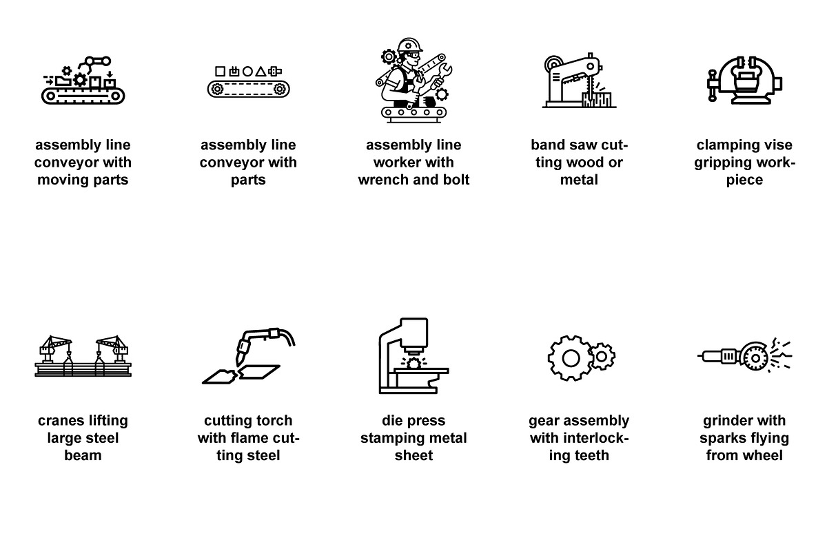 Industrial assembly & manufacturing, an Outline Icon by Nurlan's shop (Photo 2 of 5)