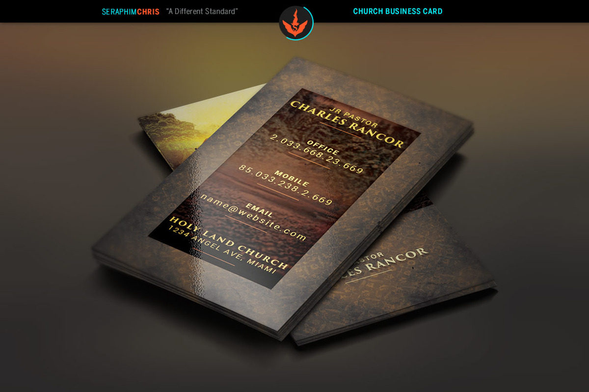 Bible Teacher Church Business Card, a Business Card Template by SeraphimChris (Photo 2 of 2)