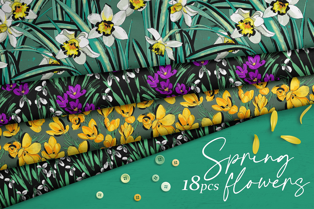 Spring Flowers, a Pattern Graphic by MarynArts (Photo 1 of 8)