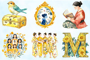 Yellow Chinoiserie Mothers Day PNG, an Illustration by Craft Nest (Thumbnail 3 of 5)