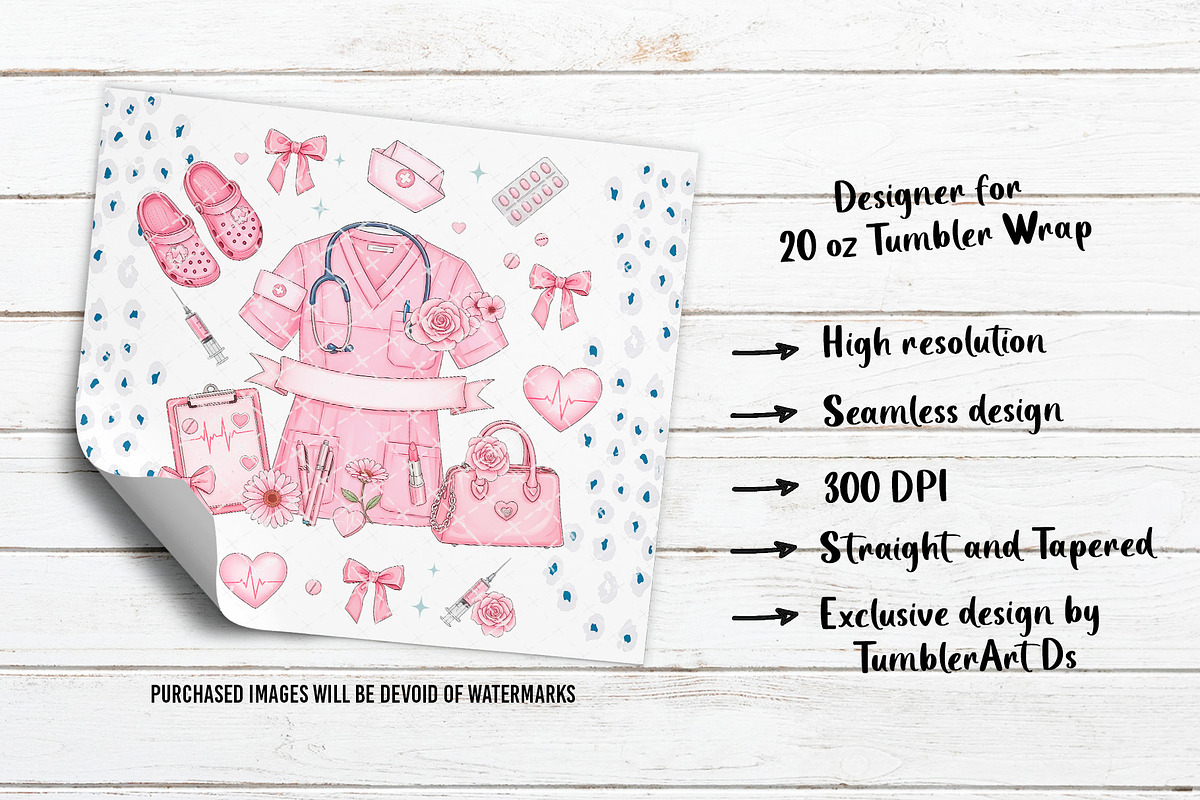 Custom Name Nurse Tumbler Wrap PNG, a Pattern Graphic by TumblerArtDS (Photo 3 of 3)