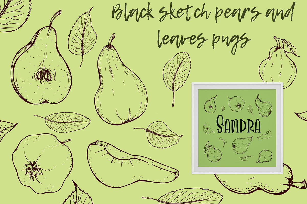 Juicy pears set clipart, a Food Illustration by Mrs.Swan_Design (Photo 2 of 7)