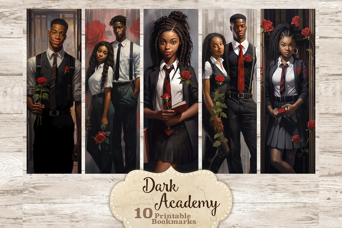 Dark Academy Bookmarks | Ephemera, a Person Illustration by GlamArtZhanna (Photo 2 of 3)