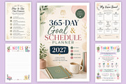 365-Day Goal & Schedule Planner 2027, a Stationery Template by Designmela01 (Thumbnail 6 of 6)
