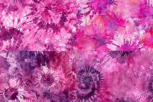 Magenta Tye-Dye Seamless Patterns