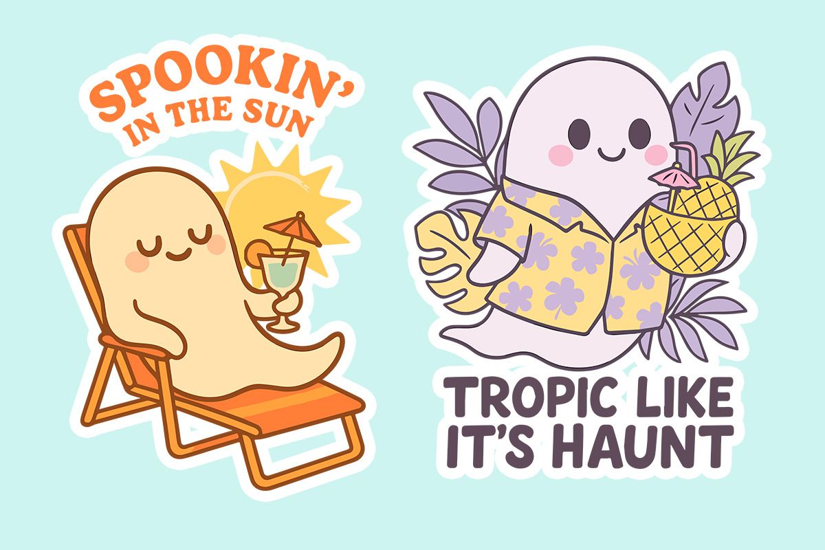Cute Ghosts on Vacation  Svg Png, an Object Graphic by LaVika (Photo 9 of 11)