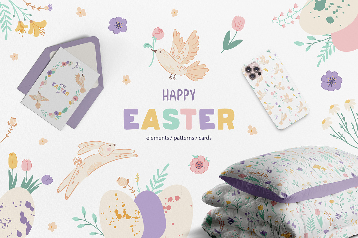 Easter & Spring Floral Collection, a Decorative Illustration by RinSo_art (Photo 1 of 12)