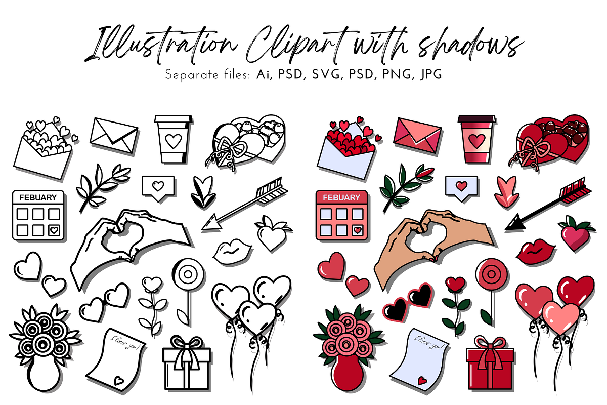 Valentine's Graphics Clipart, a Seasonal Illustration by Raafeya's Crafts (Photo 2 of 5)