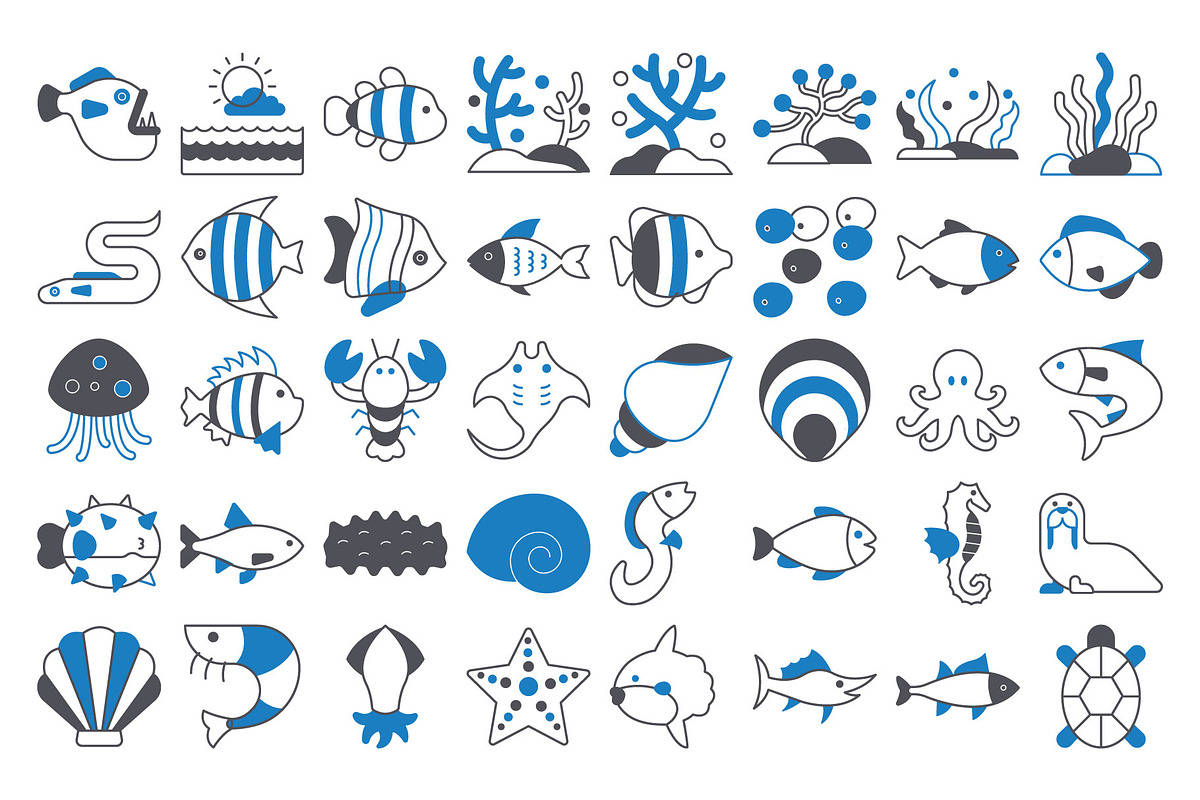 Sea Life Vector Icons Pack, an Icon by Vector Portal (Photo 4 of 6)
