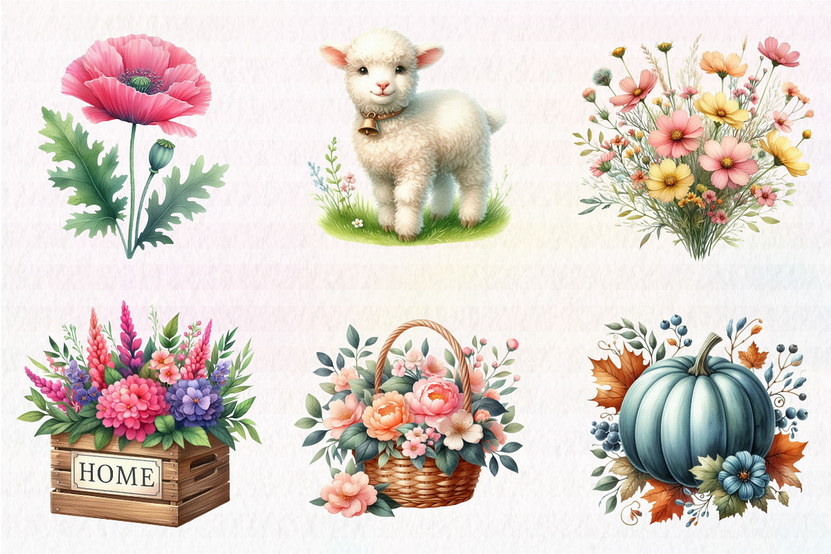 Farm Animals Cozy Farmhouse clipart, an Illustration by CreationArt (Photo 5 of 5)