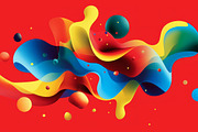 Shapes on red. 41 images, a Background Graphic by Handmadefont (Thumbnail 7 of 11)
