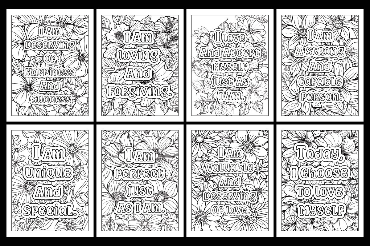 Self Love Affirmation Coloring Book, an Illustration by protabsorkar11 (Photo 2 of 3)