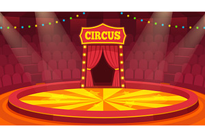 Cartoon circus arena. Empty ring, a Sport Illustration by Stock-Smart-Start