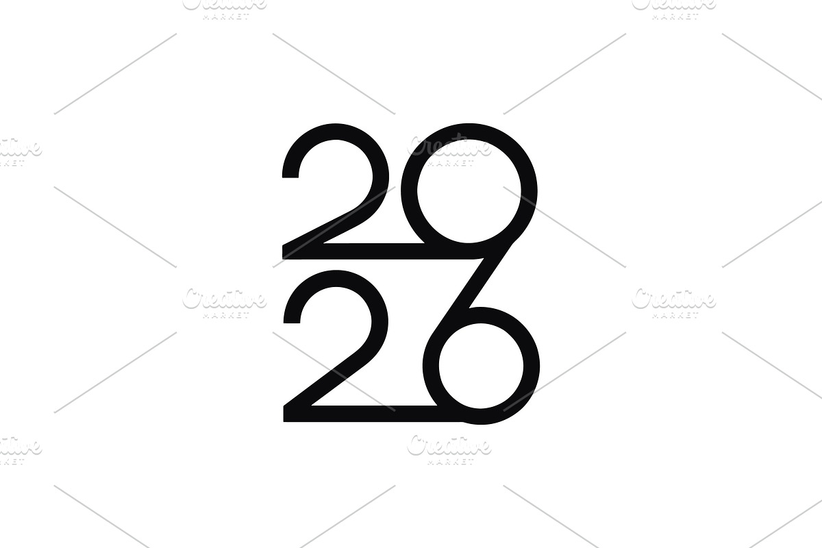 2026 Number Typography Vector Set, a Work Illustration by Vectorium Studio (Photo 19 of 20)