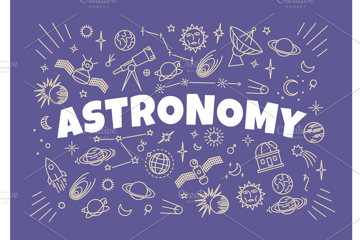 Astronomy symbols, icons, an Education Illustration by Buch&Bee