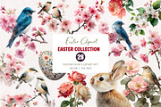 Watercolor Easter Clipart, an Illustration by CreationArt (Thumbnail 1 of 10)