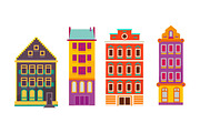 Dutch & Belgian-like houses set, an Illustration by Grafvish (Thumbnail 3 of 7)