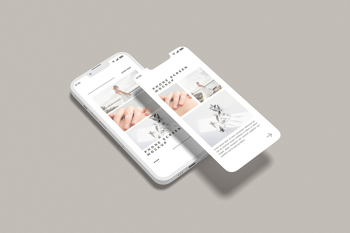 Phone Screen Clay Mockup, an iPhone Mockup by mahremdesign (Photo 10 of 11)