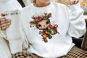 Christmas Quirky Reindeer Clipart, an Illustration by Sublimation Artist (Thumbnail 4 of 6)
