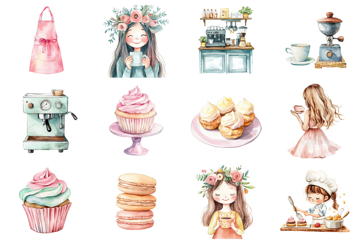 Boho Cafe Core Coffee Clipart, an Illustration by Design Market (Photo 3 of 3)