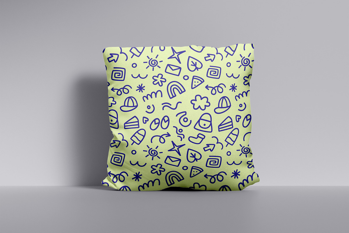 Neon Blue Doodle Pattern, a Pattern Graphic by Neermana (Photo 4 of 5)