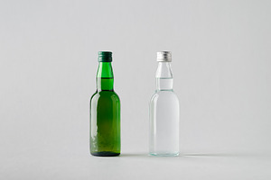 Miniature spirits bottle mockup JPEG, a Food & Drink Photo by Shablon