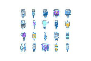 Colorful doodle icons representing, an Object Graphic by pikepicture