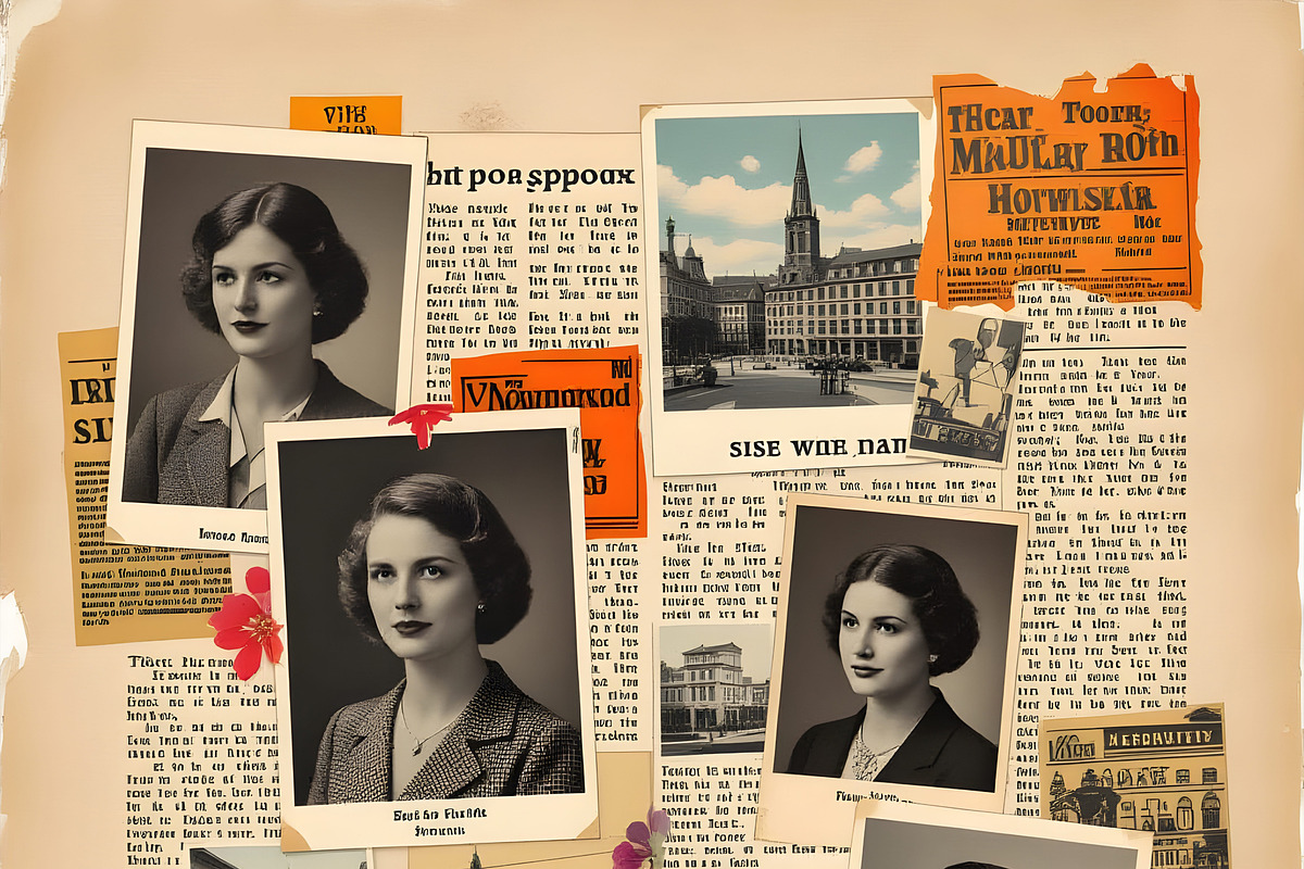 Scrapbook Collaged Photo Page, a Background Graphic by Sharon Schwalbe (Photo 1 of 5)