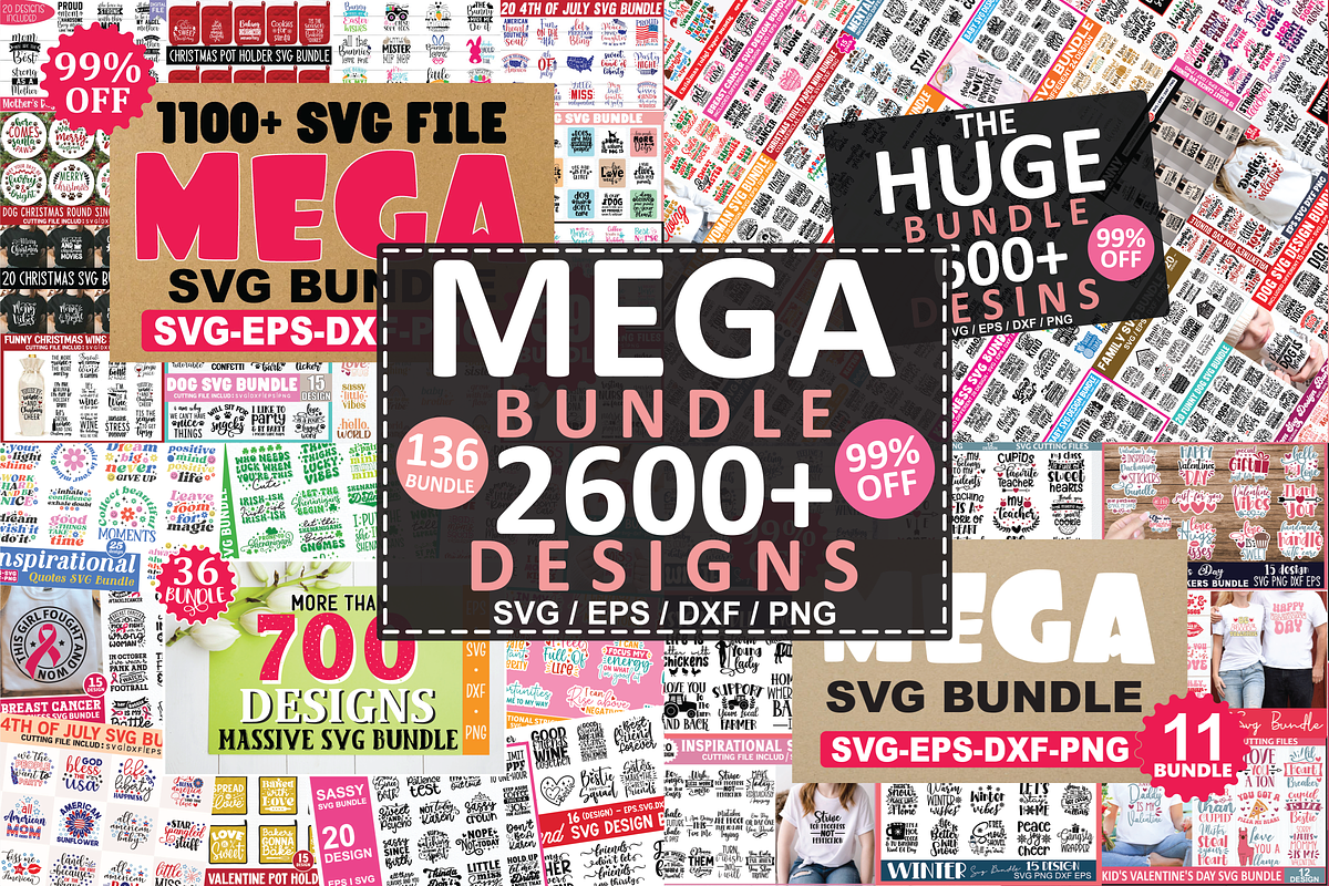 2600 Mega SVG Bundle Cut Files, a Graphic by Buycreativedesign (Photo 1 of 5)
