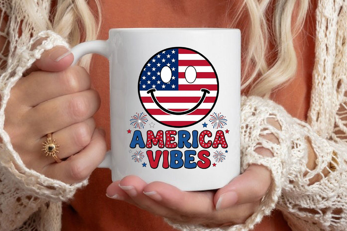 America Vibes Smiley Face 4th July, an Illustration by Designking (Photo 5 of 6)