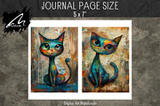 Cute Quirky Cat, Junk Journal Pages, an Animal Illustration by Digital Art Mahdiseño (Thumbnail 6 of 9)