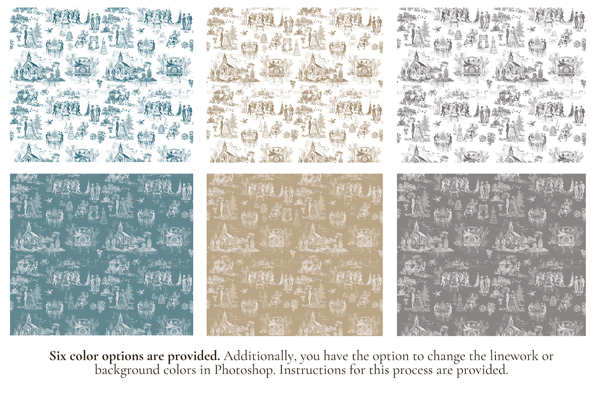 Classic Wedding Toile de Jouy Print, a Background Graphic by Hughes Studio (Photo 2 of 6)