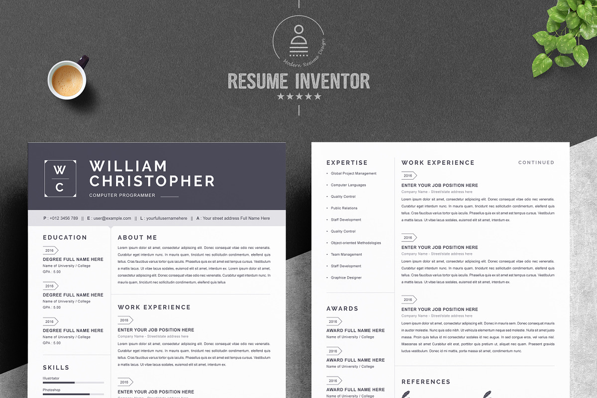 Resume Template Word | CV Template, a Resume Template by ResumeInventor
