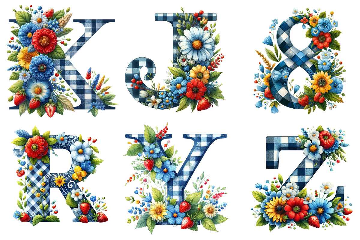 Checked Alphabet Sublimation Clipart, an Illustration by DreamArtGraphic (Photo 2 of 4)