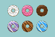 Doughnuts vector pack, a Food Illustration by Cristina Glynn (Thumbnail 3 of 3)