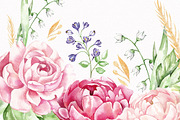 Pink Floral Watercolor Elements, a Decorative Illustration by STASIstudio (Thumbnail 3 of 3)