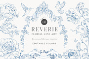 Blue Victorian Vintage Fine Line Art, a Decorative Illustration by Grace Noboa Illustrations (Thumbnail 1 of 14)