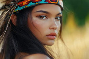Beautiful young Native American, a Person Photo by MistyDay
