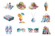 Watercolor Amalfi Coast Summer, an Illustration by DreamArtGraphic (Thumbnail 4 of 4)