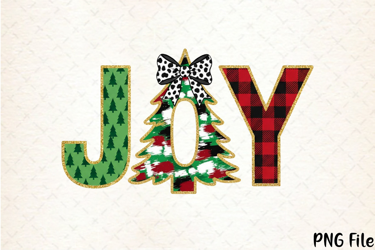 Joy Christmas Sublimation Png, a Seasonal Illustration by YA Design (Photo 1 of 4)