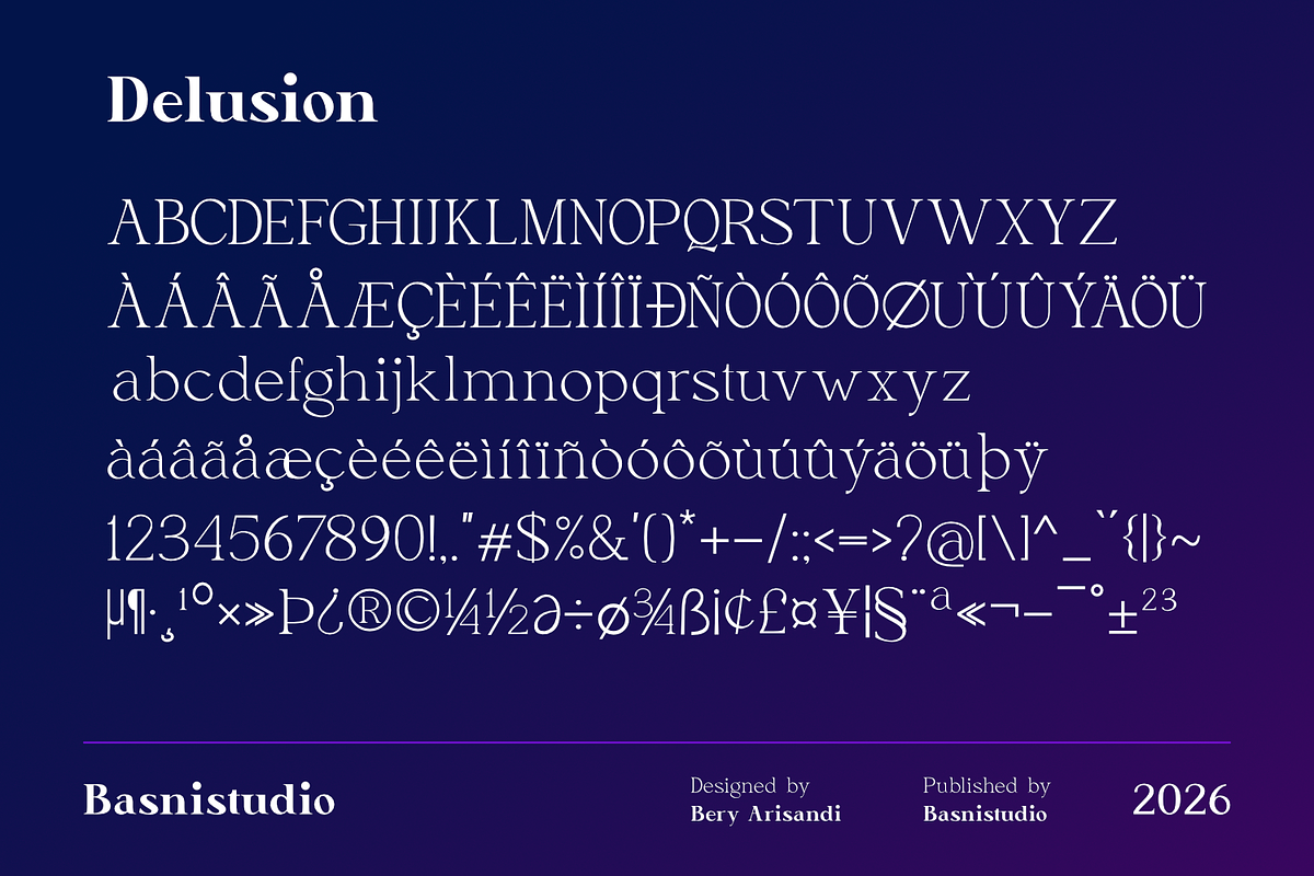Delusion – Elegant Serif Font, a Serif Font by Basnistudio (Photo 8 of 10)