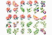 Watercolor Peonies and Citrus Clipar, an Illustration by Libby Wishes (Thumbnail 3 of 5)