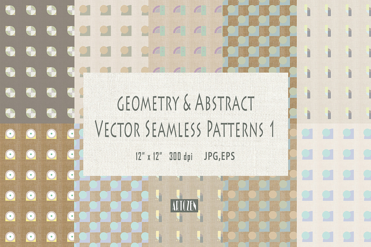 Geometry Abstract seamless pattern 1, a Pattern Graphic by ARTOZEN DIGITAL (Photo 1 of 14)
