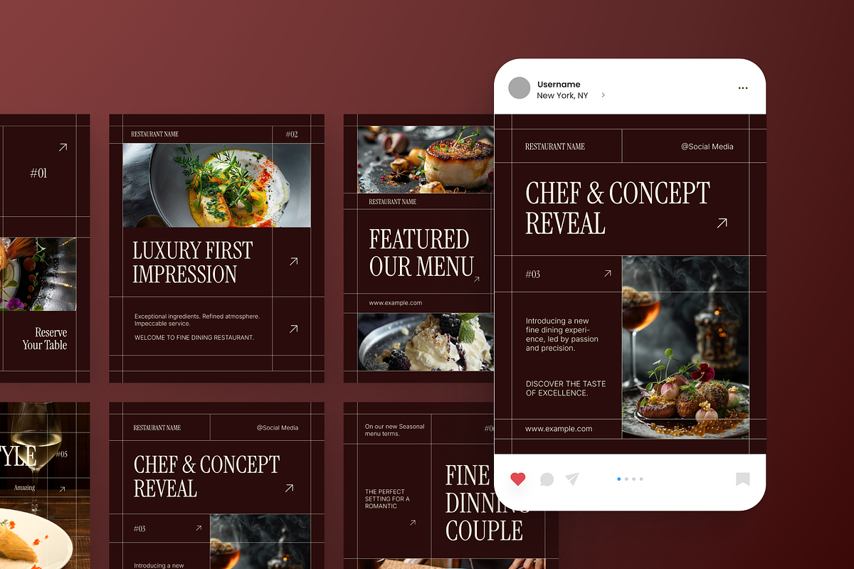 Gourmet Fine Dining Instagram Post, a Social Media Template by Annora Studio (Photo 5 of 6)