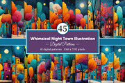 Whimsical Night Town Illustration, a Decorative Illustration by Housui Patterns (Thumbnail 1 of 12)