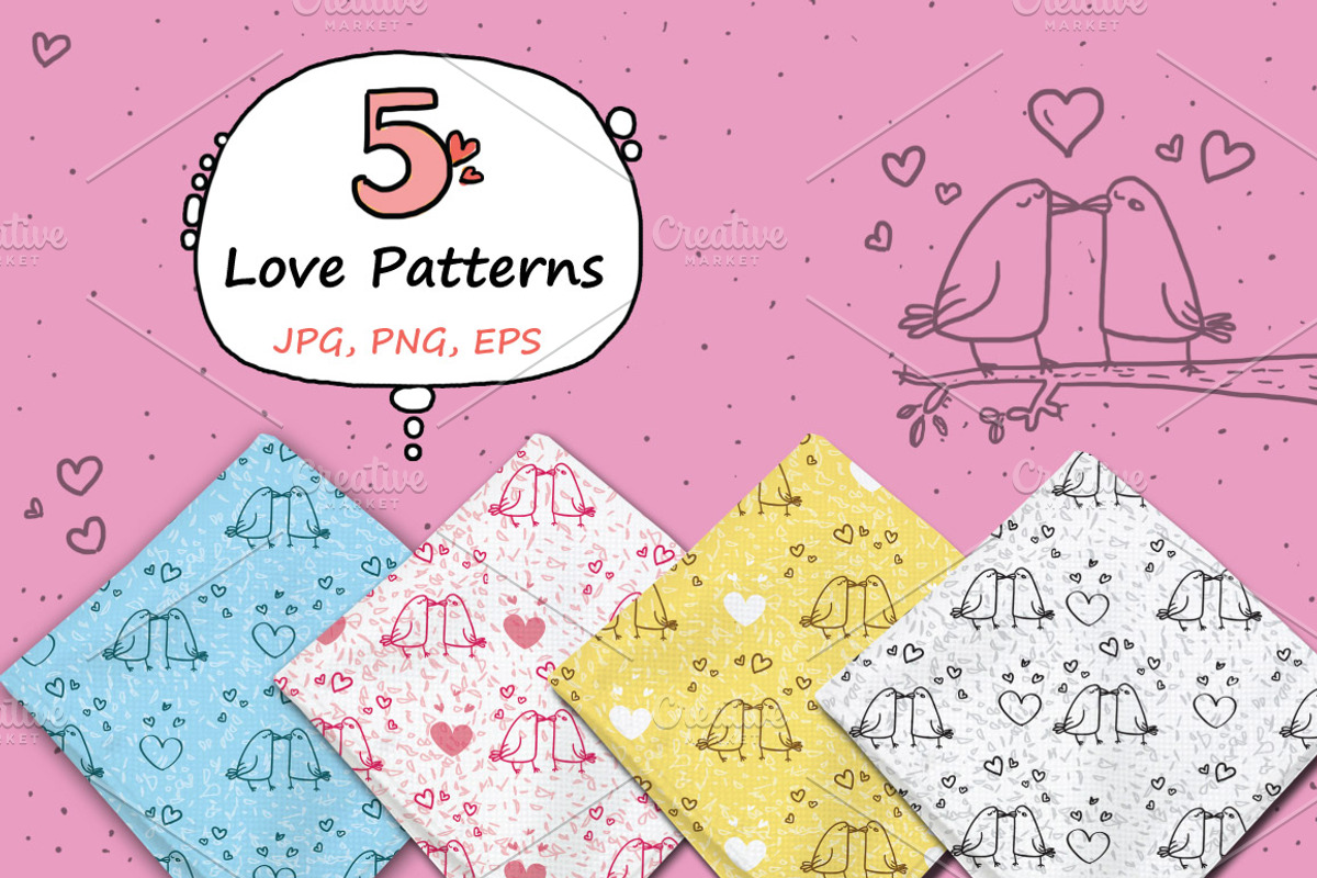 The Pigeon & the Fall patterns, an Illustration by Zooza Art (Photo 3 of 8)