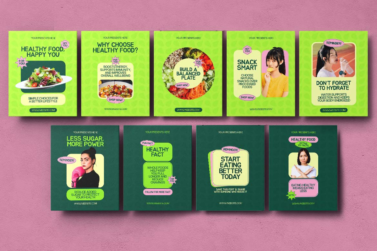 Healthy Food Instagram Carousel & Ca, a Social Media Template by Attype (Photo 4 of 5)