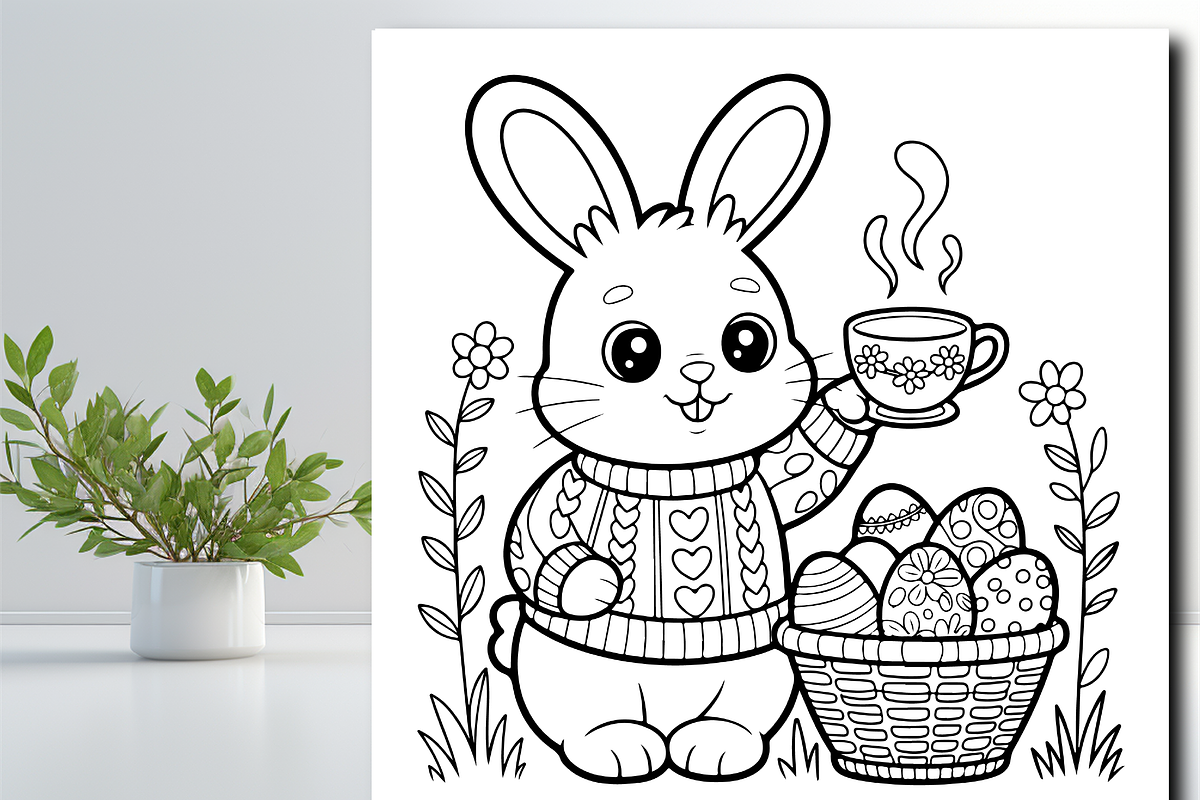 Cozy Easter Bunny Coloring Book, an Animal Illustration by Design Zone (Photo 3 of 5)
