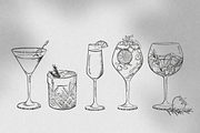 Cocktail Drawing Illustrations &Menu, a Food Illustration by Esther van Helmont (Thumbnail 2 of 4)